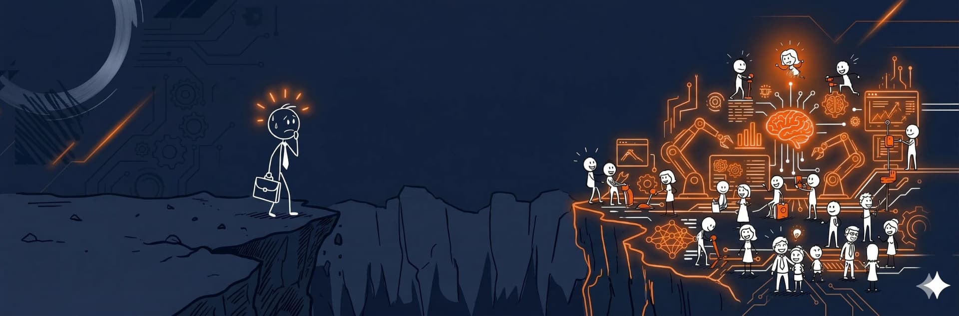 The gap between manual business processes and AI-powered automation — don't get left behind